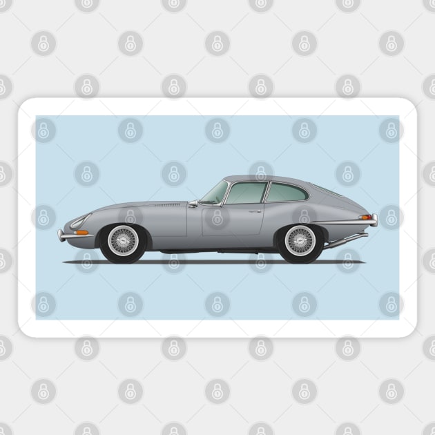 E Type Series 1 Coupe Mist Grey Magnet by SteveHClark